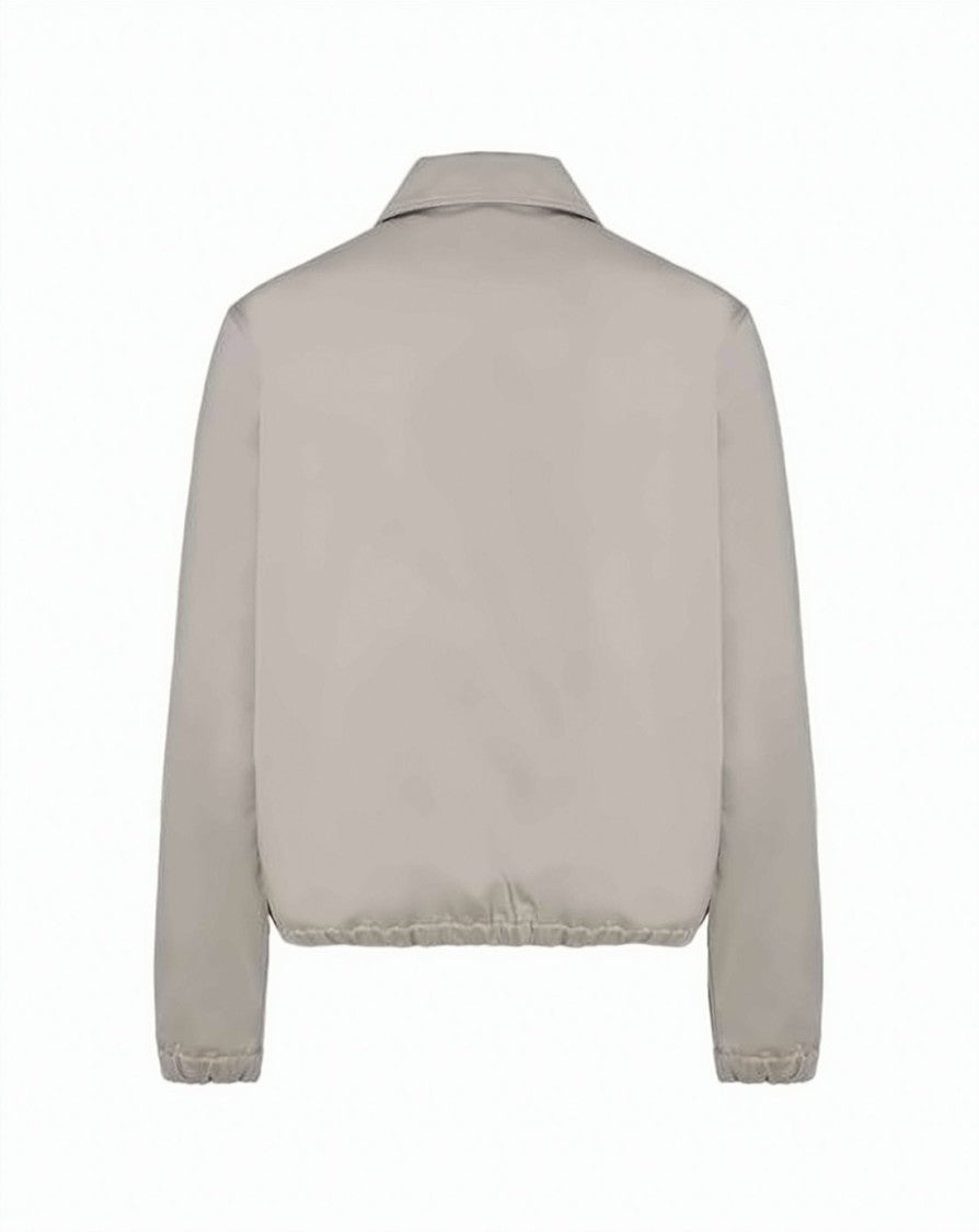 Ami Paris Minimalist Front-Zip Jacket With Pointed Collar And Elasticated Hem