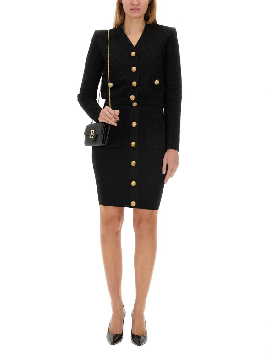 Balmain "Vichy" Knit Skirt