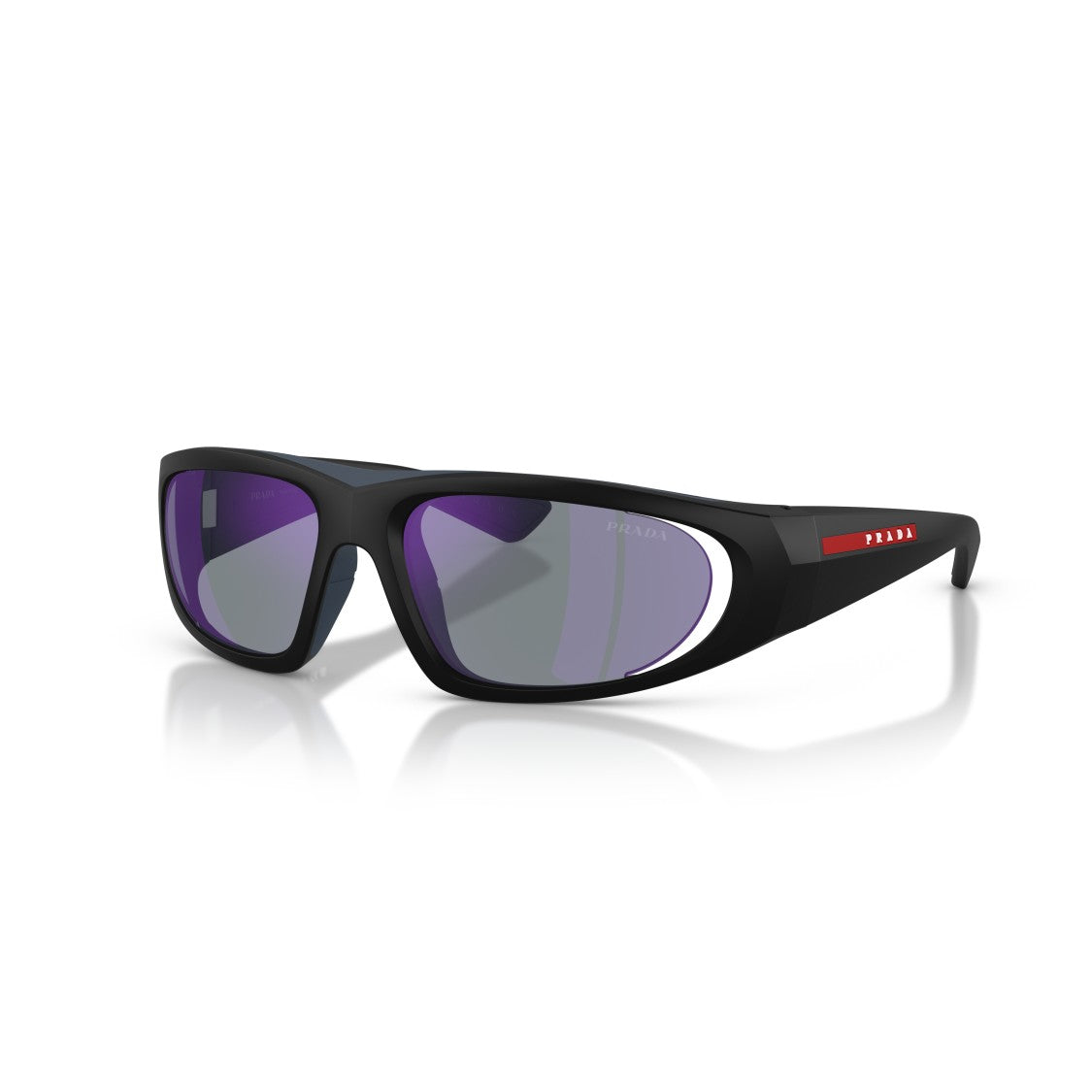 Prada Linea Rossa 0Ps B03s Wraparound Black Sunglasses