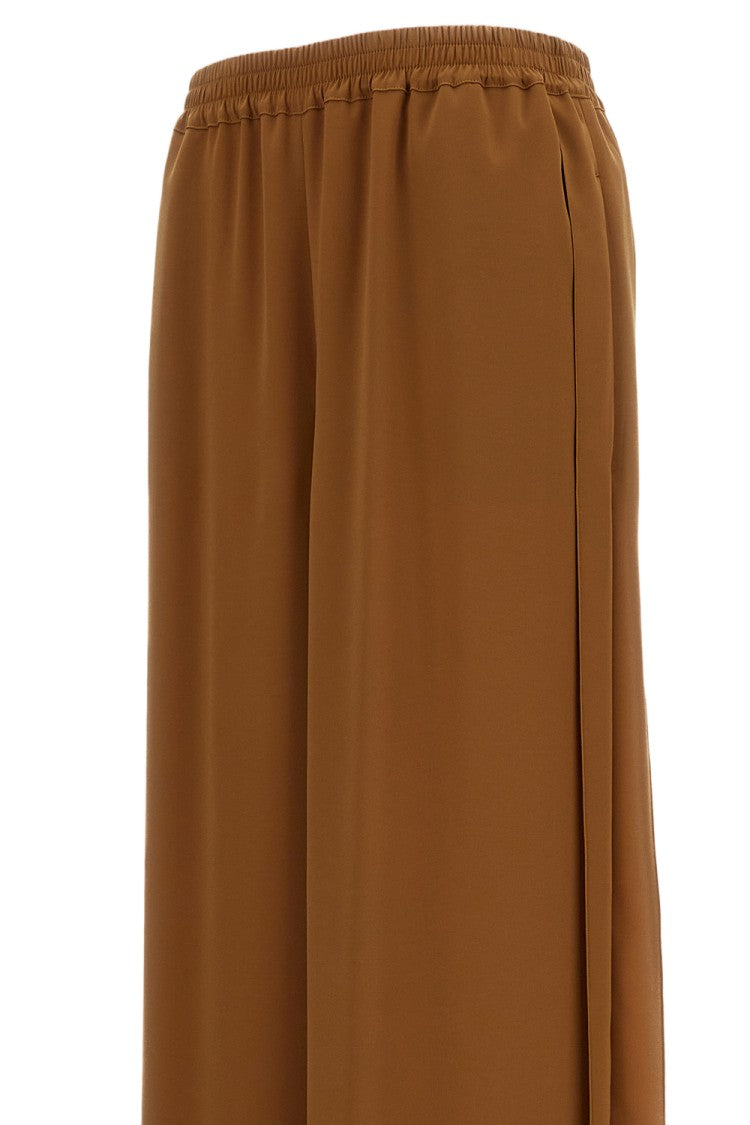 Max Mara Brown Zeo Wide-Leg Fluid Trousers