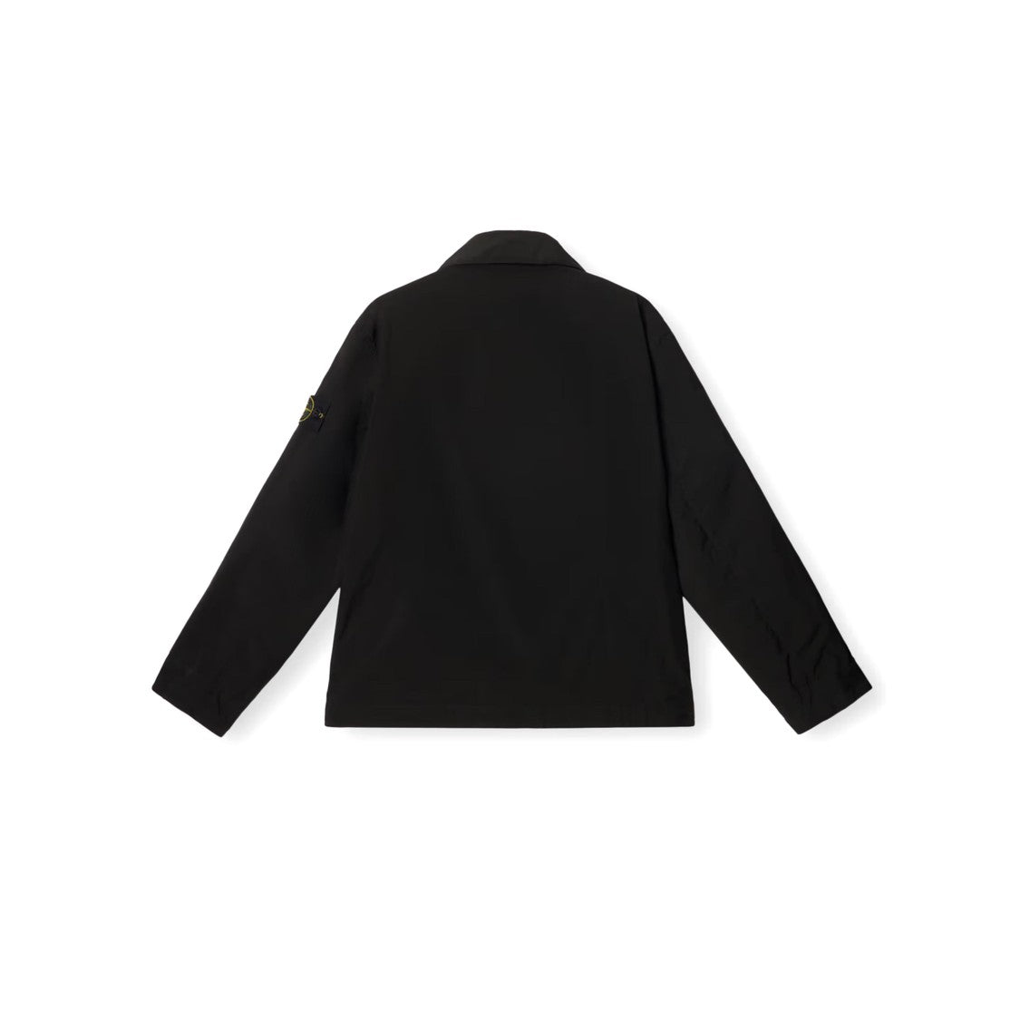 Stone Island Black Jacket With Notched Collar And Distinctive Logo