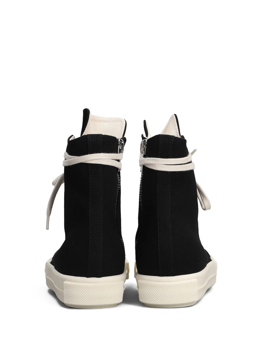 Drkshdw By Rick Owens High-Top Sneakers With Off-White Accents And Side Zipper