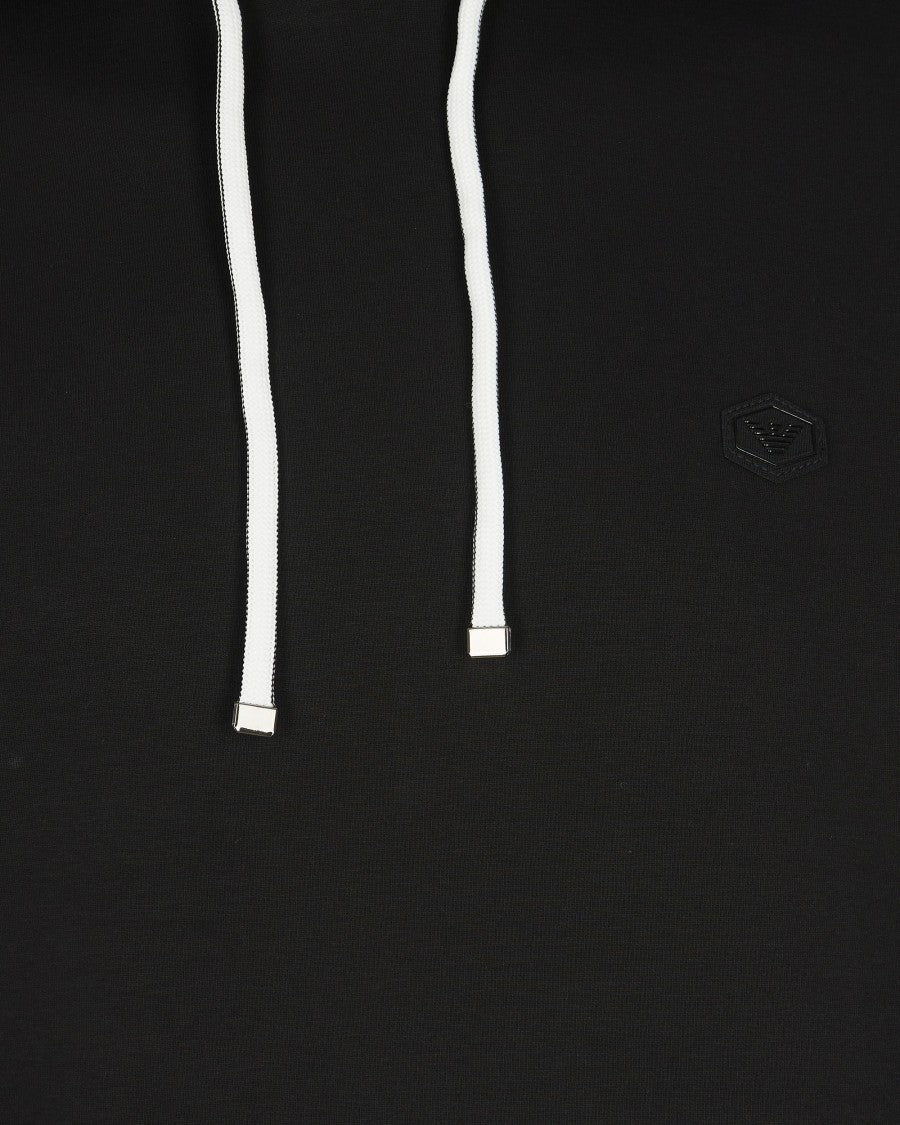 Emporio Armani Double Jersey Hooded Sweatshirt With Micro Patch Logo
