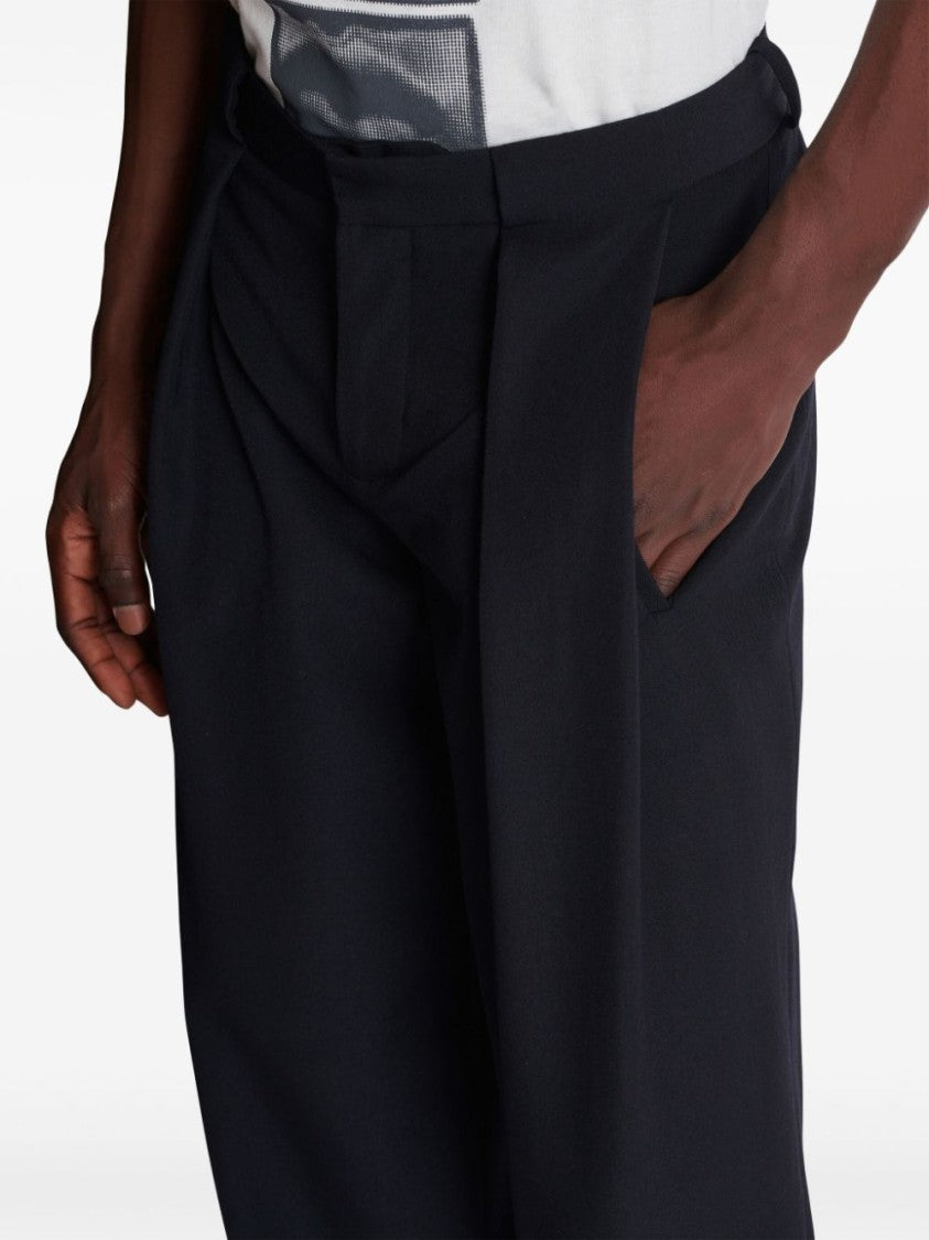 Balmain Mid-Rise Black Virgin Wool Trousers