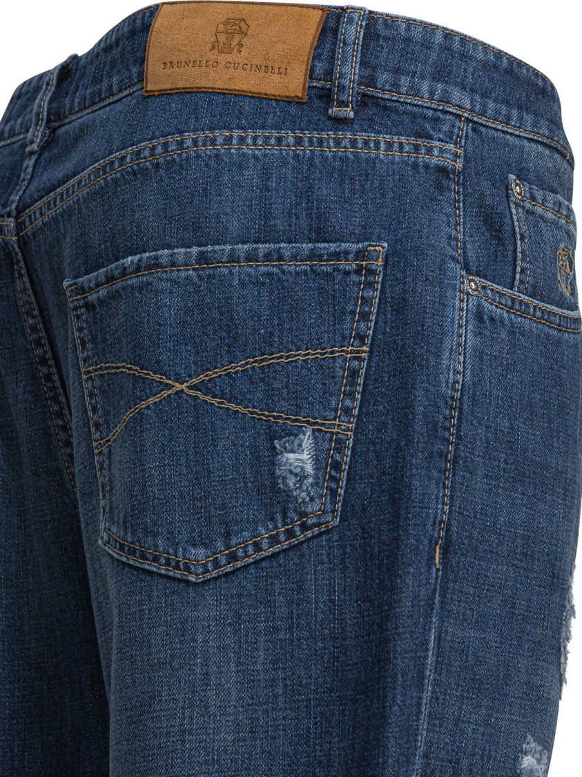 Brunello Cucinelli Five-Pocket Blue Denim Jeans