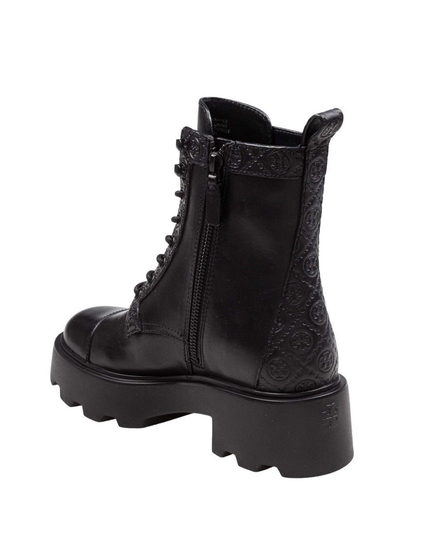 Tory Burch Leather Ankle Boot With T Monogram In Black