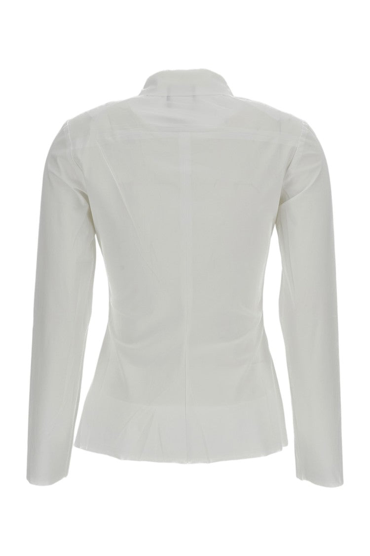 Irie' White Fitted Pointed Collar Casual Shirt