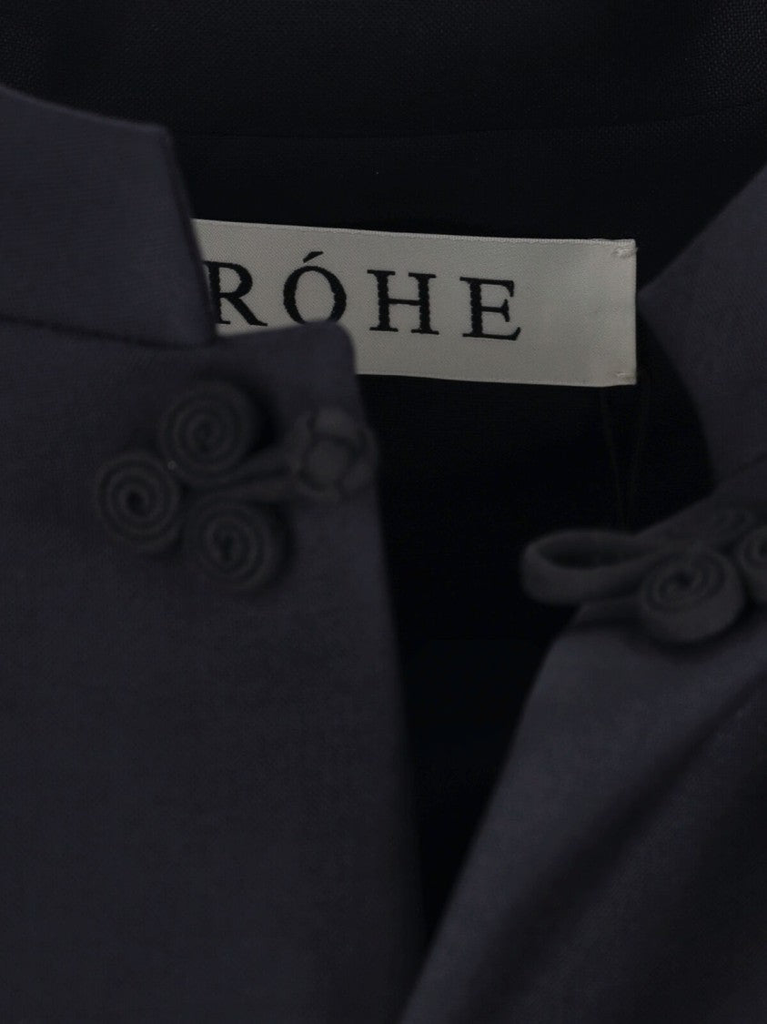 Róhe "Mandarin" Jacket In Blue Virgin Wool