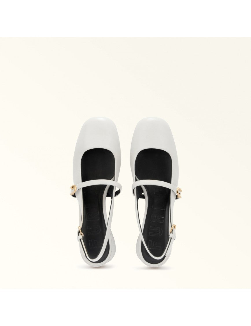 Furla Mary Jane Shoes In Marshmallow Color Leather
