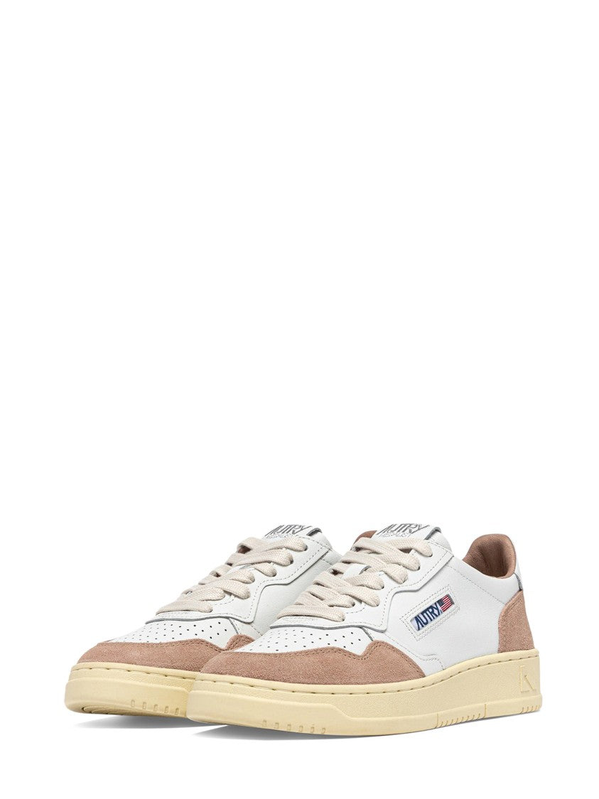 Autry Low-Top Sneakers With Rose Suede Accents