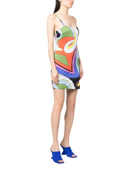 Moschino Multicolor Abstract Graphic Mini Dress