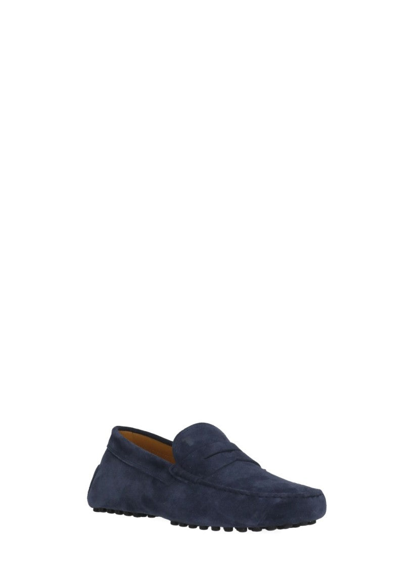 Tod's Blue Suede Leather Loafers