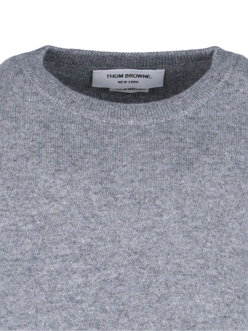Thom Browne "Loopback 4-Bar" Sweater – Light Grey