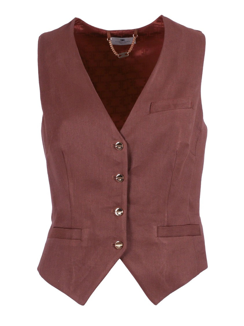 Elisabetta Franchi Tailored Deep V Neck Vest