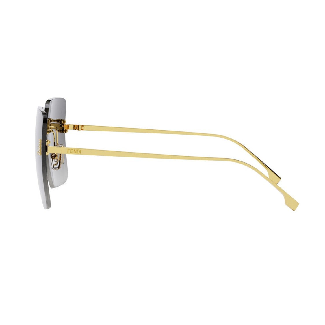 Fendi Gold First Crystal Metal Rimless Sunglasses