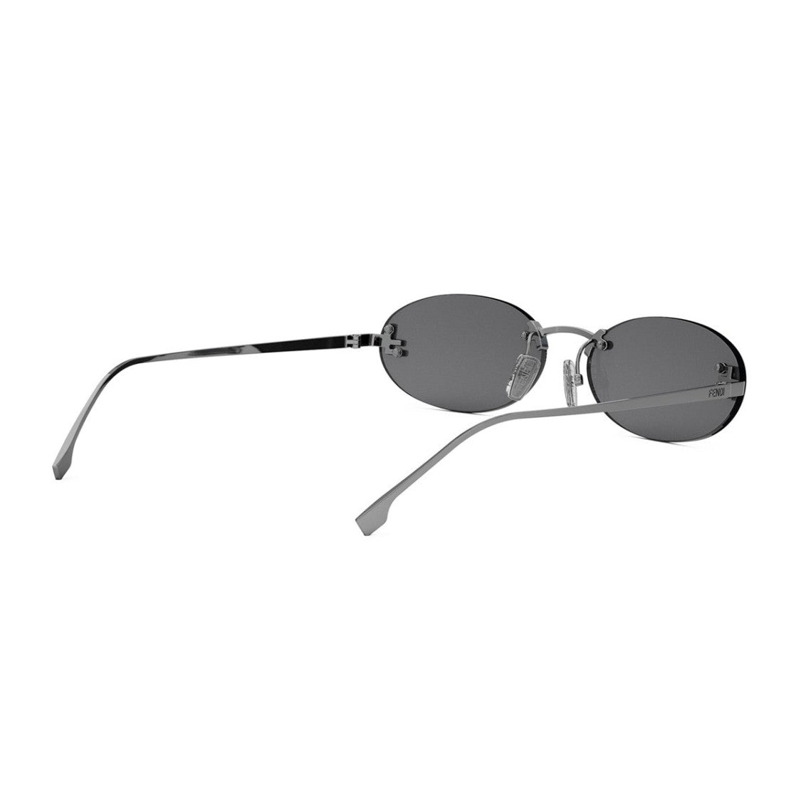 Fendi Silver First Crystal Fe4075us Oval Rimless Metal Sunglasses