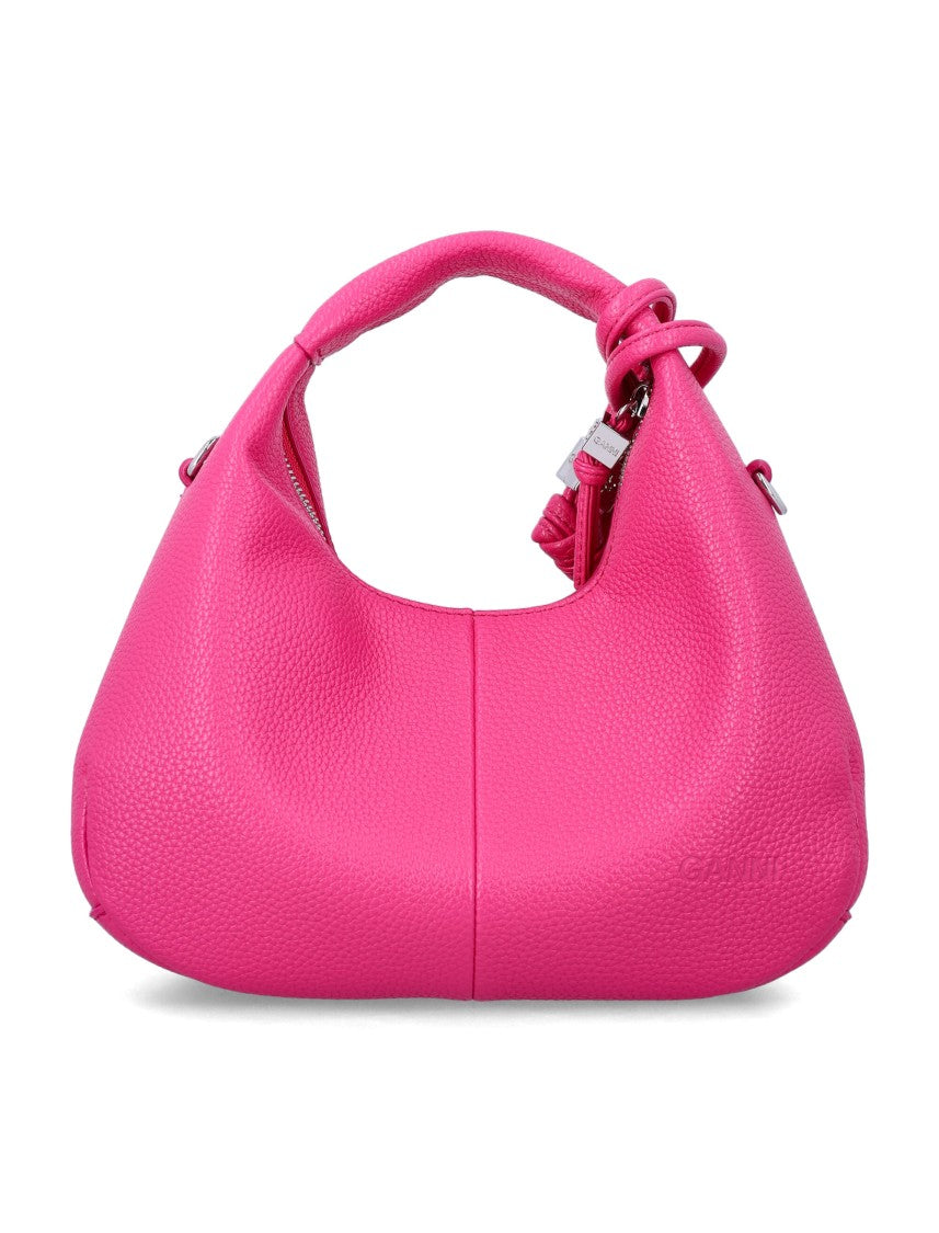 Ganni Hobo Mini Compact Pebbled Mini Bag