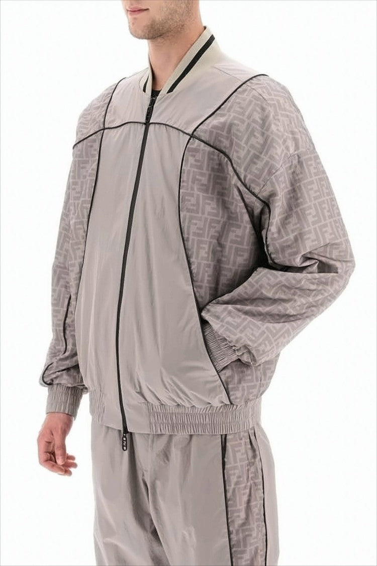 Fendi Relaxed Fit Bomber Jacket With Piping Details