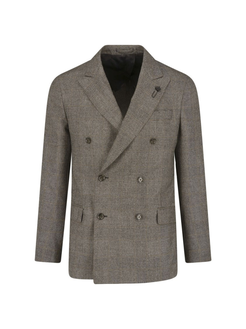 Lardini Timeless Checkered Double-Breasted Blazer