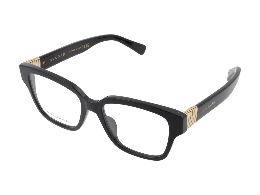 Bulgari Oversized Square Frame Gold Accent Eyeglasses