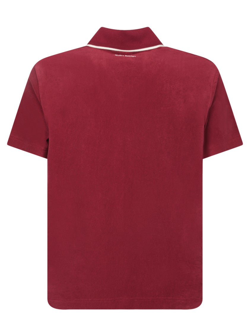Wales Bonner Bordeaux Terry Polo With Contrasting Details