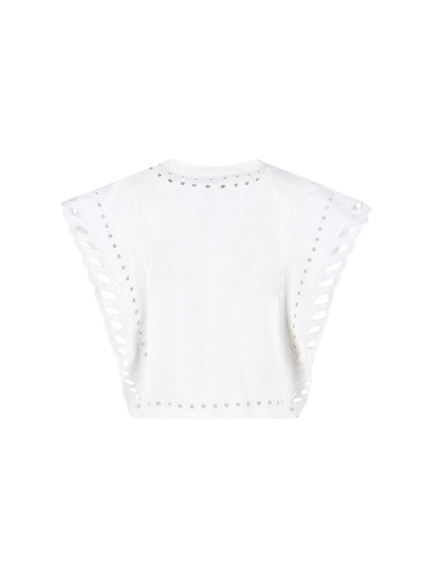 Isabel Marant Étoile Classic Round Neck White T-Shirt With Lightweight Fabric