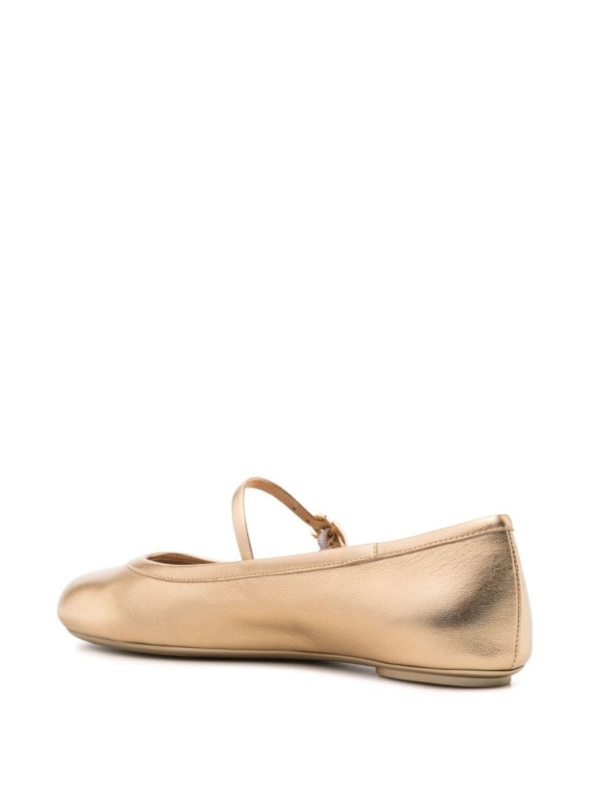 Gianvito Rossi Lamb Leather Ballerina Flats With Delicate Strap Detail