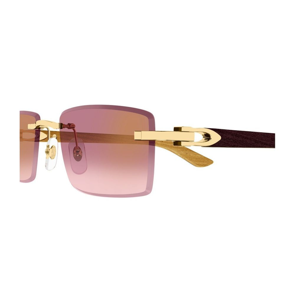 Cartier Ct0582s Décor C Allongé De Rimless Rectangular Sunglasses