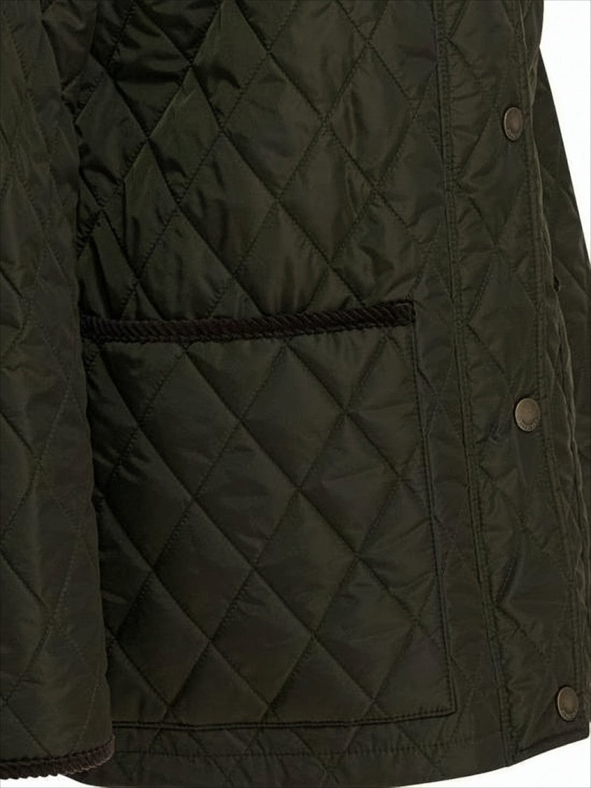 Burberry Quilted Nylon Jacket With Contrasting Corduroy Collar