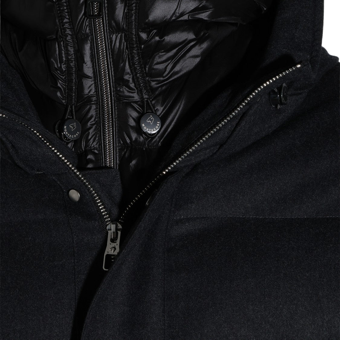 Montecore Black Padded High Collar Coat