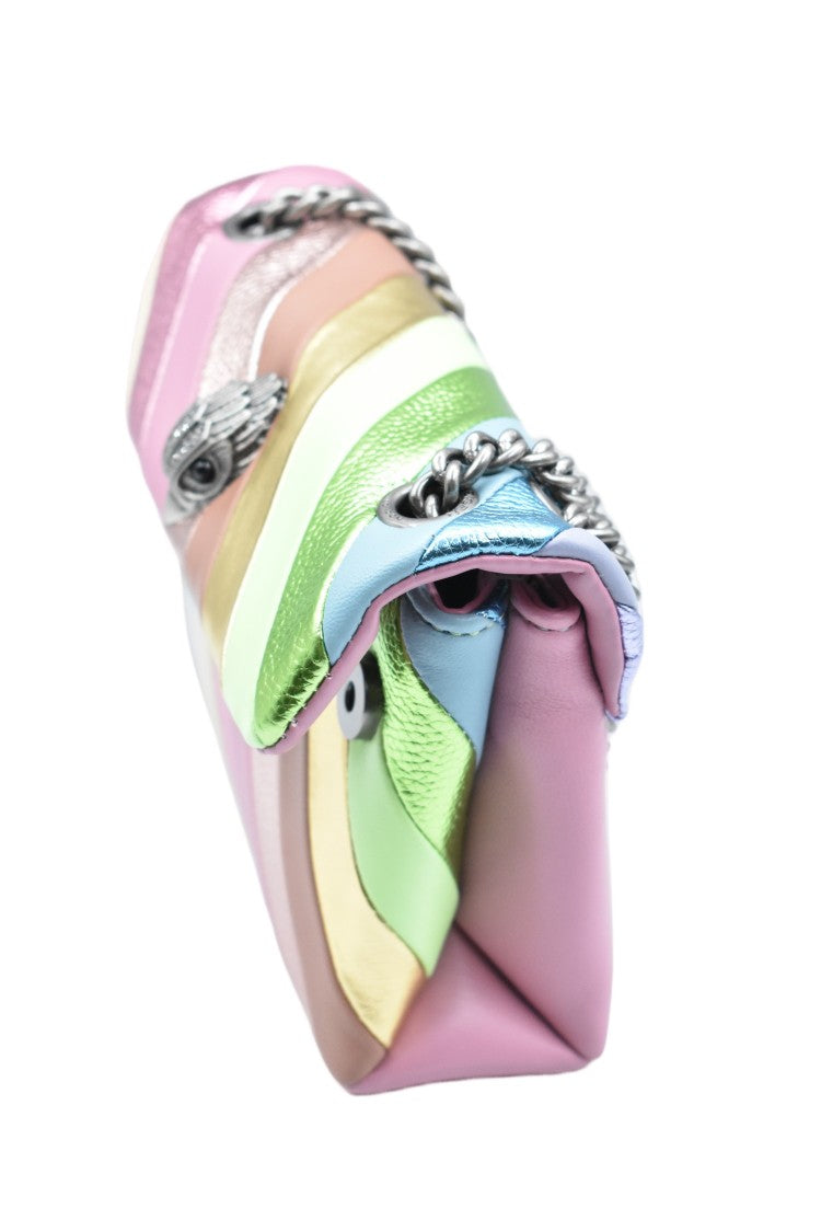 Kurt Geiger Pastel Stripe Handbag With Decorative Clasp