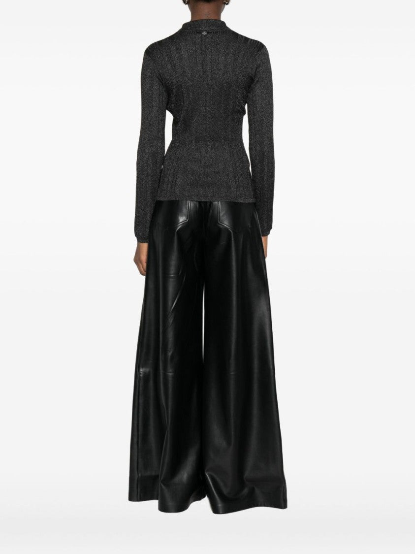 Twin-Set Fitted Long-Sleeved Shirt With Ribbed Texture