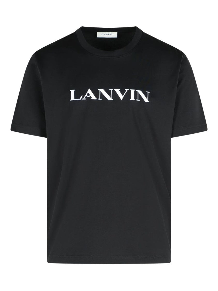 Lanvin Black Bold Logo Print Cotton T-Shirt