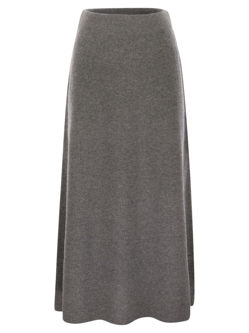 Fabiana Filippi Platinum And Lurex Long Skirt