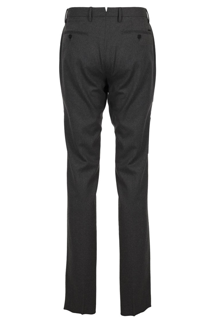 Incotex Medium Grey Wool Straight-Leg Pants