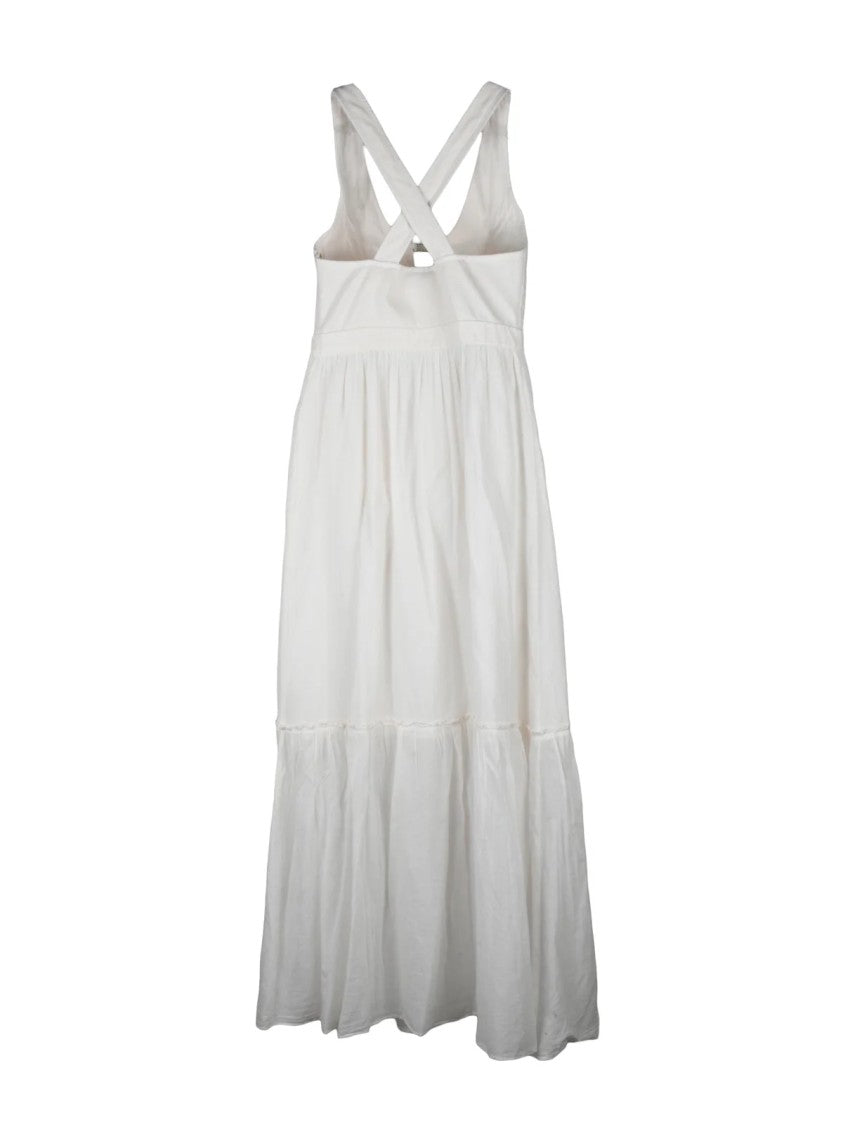 Pinko White Lester Gauzed Long Dress
