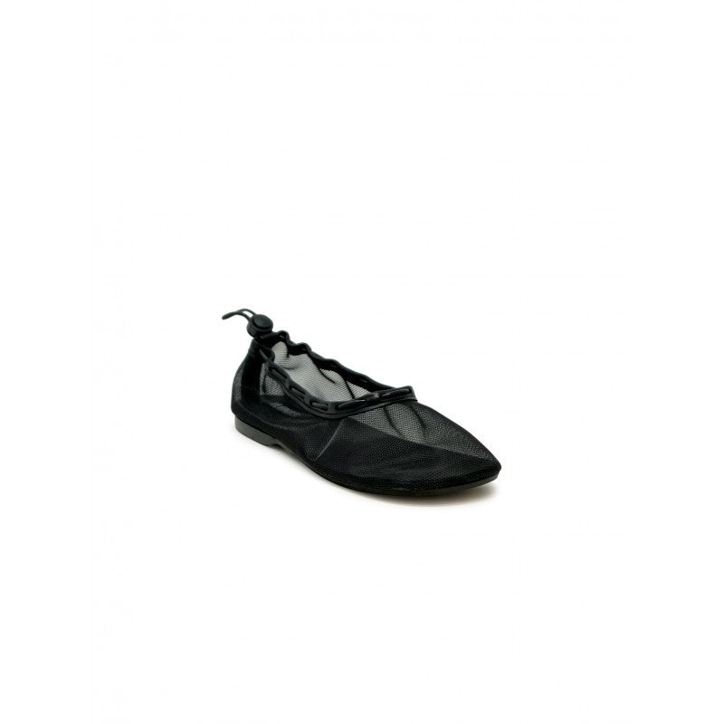 Alohas Black Fabric/Leather Lorain Ballet Flat Shoes