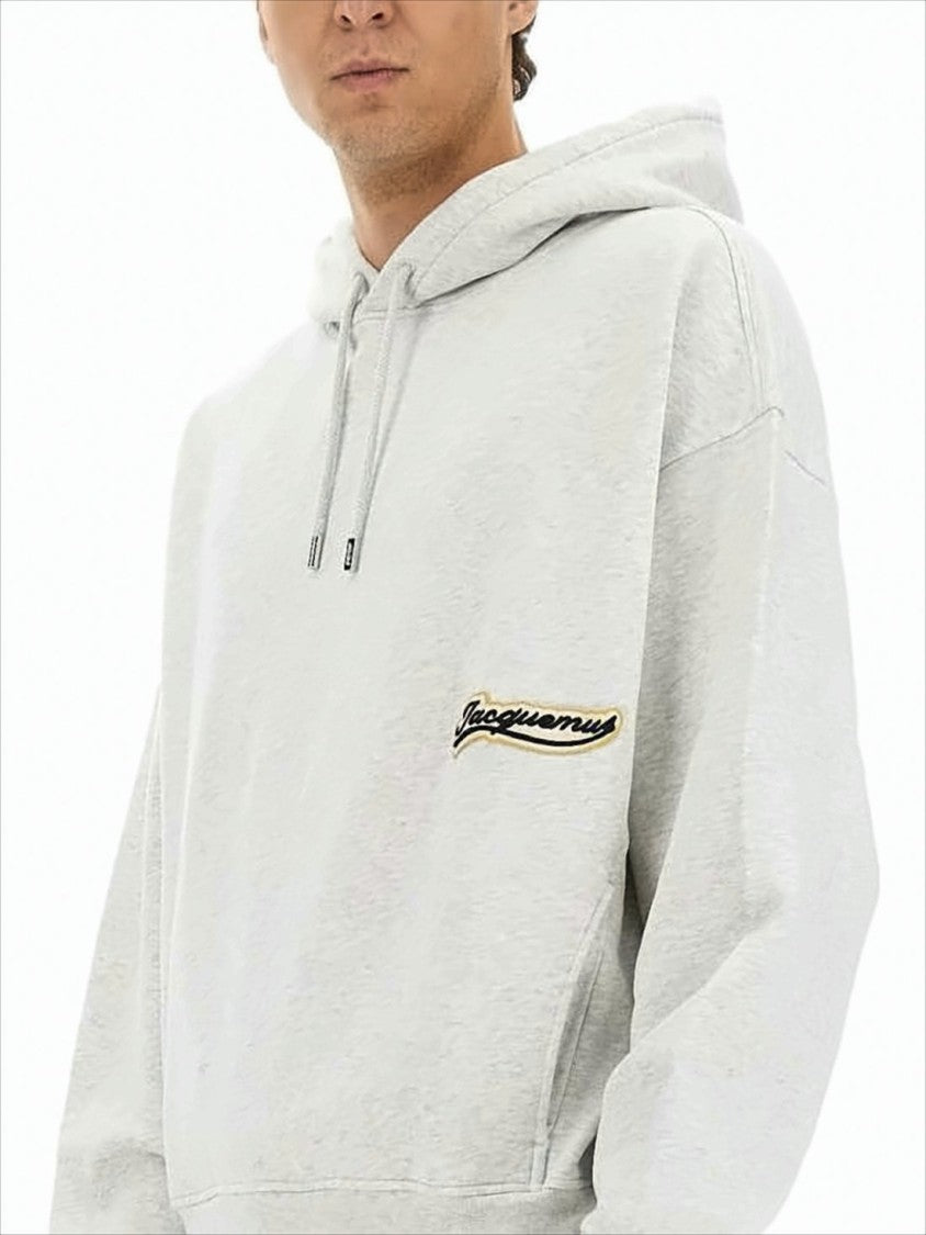 Jacquemus Light Grey Relaxed Fit Hoodie With Drawstring