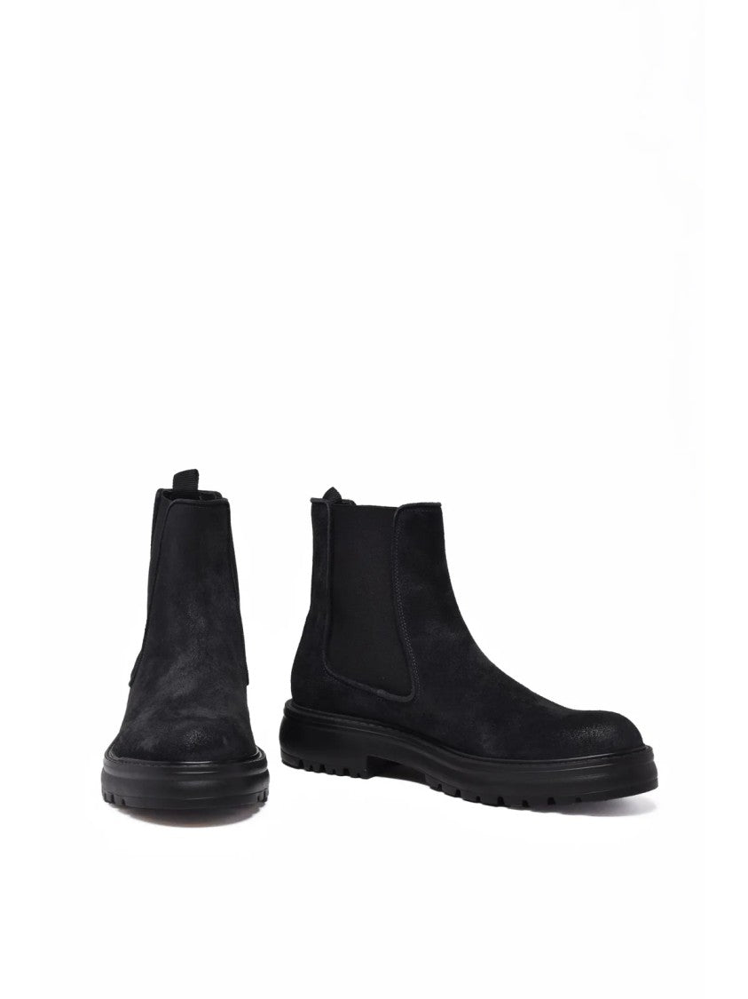 Hundred 100 Blue Suede Side-Panel Ankle Boots