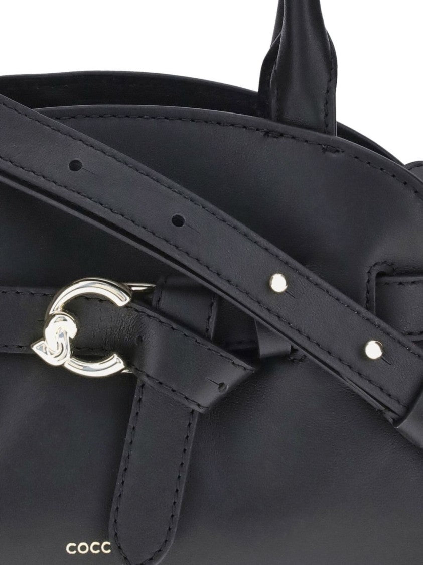 Coccinelle Curved Top Line Shoulder Bag With Buckle Fastening