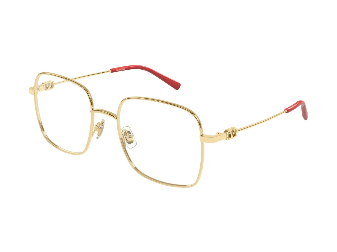 Valentino Gold Red Vg0030o Metal Square Eyeglasses