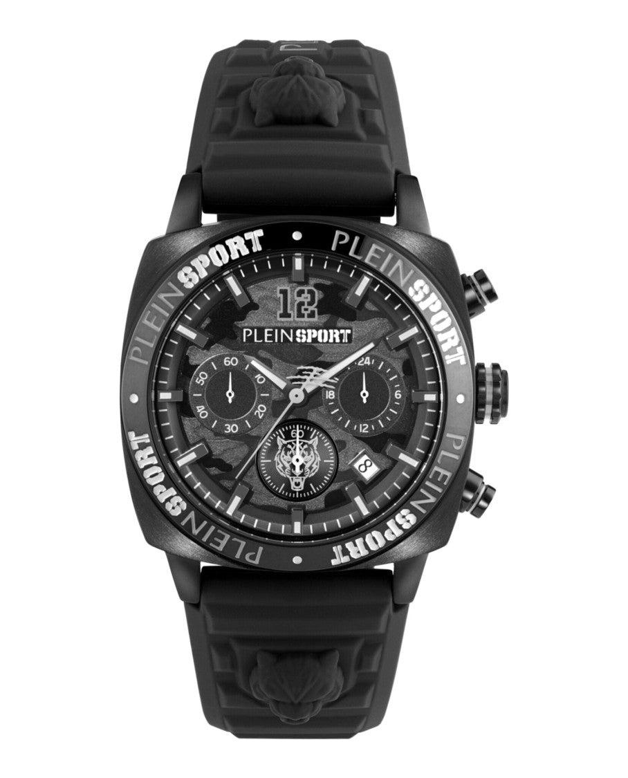 Plein Sport Wildcat Chronograph Watch With Camo Guilloche Dial