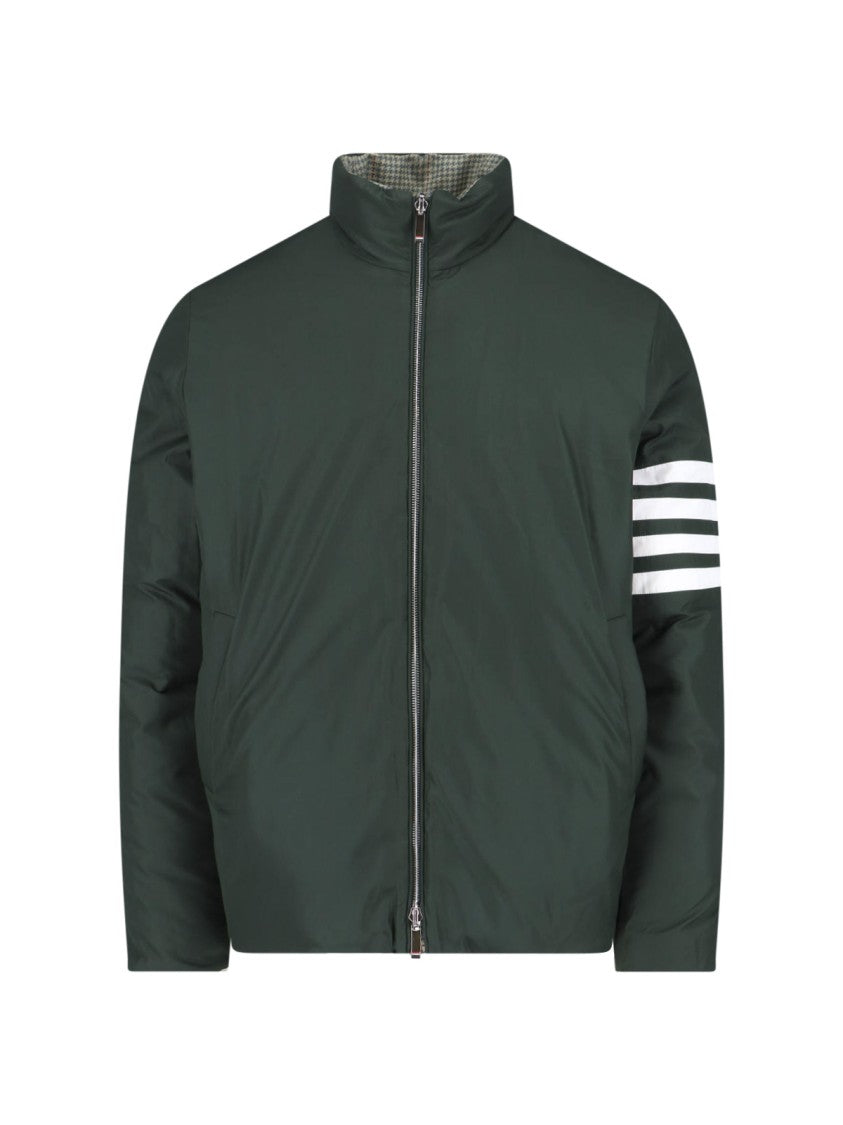 Thom Browne "Houndstooth Reversible" Down Jacket – Green/Black