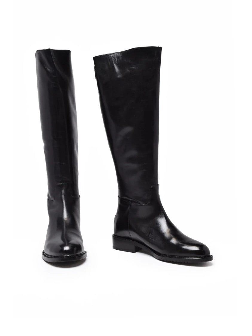 Metisse Black Leather Boots