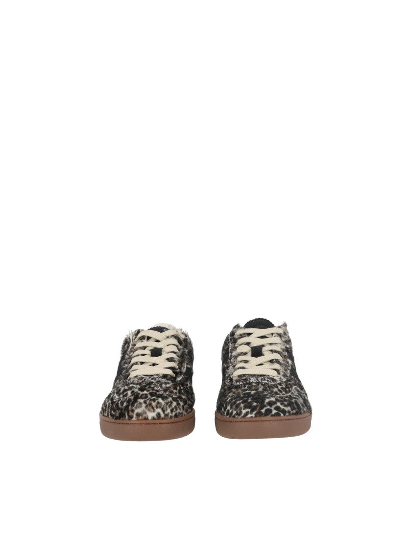 Hogan Leopard Print Calfskin Suede Sneakers
