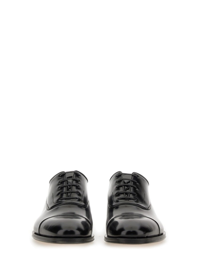 Ferragamo Oxford Lace-Up Shoes With Polished Finish