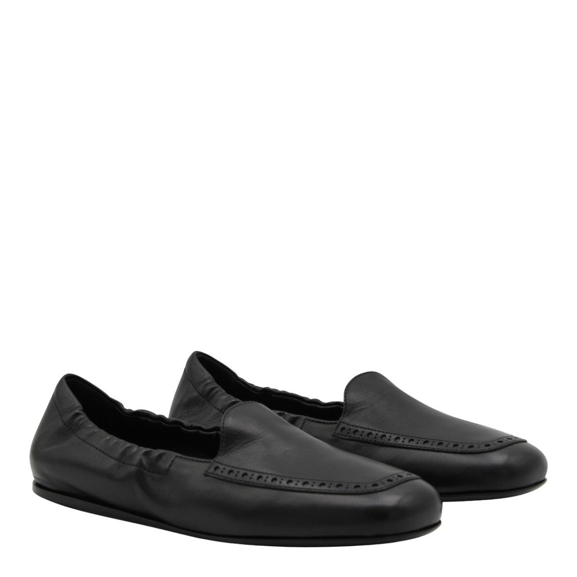 Church's Sleek Perforated Black Leather Flats