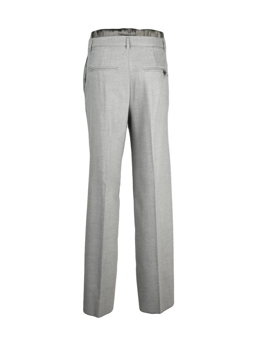 Marella Monochrome Monochrome Tombola Trousers With Straight Leg Silhouette And Textured Fabric