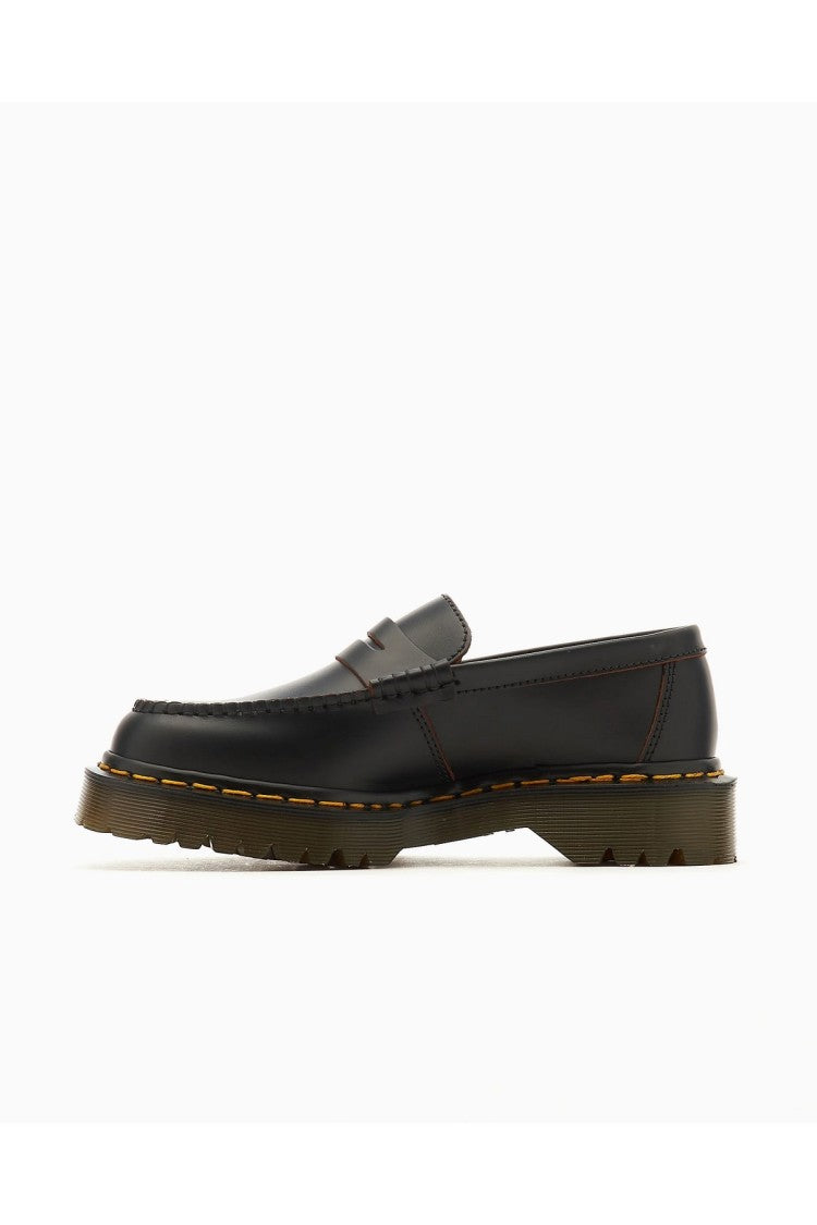 Dr. Martens Black Penton Leather Penny Lug Sole Loafers