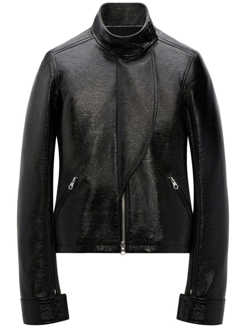 Courrèges Glossy Black Cotton Blend Jacket